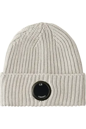 C.P. Company Tilbehør, Dame, Grå, ONE SIZE, Uld, Fin Merino Uld Lens Beanie
