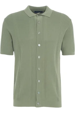 Daniele Fiesoli Strik, Herre, Grøn, XL, Bomuld, Grøn Strikket Polo Skjorte Ss25