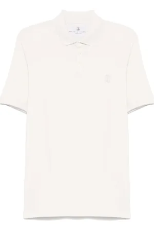 Brunello Cucinelli Top, Herre, Hvid, M, Bomuld, Polo Shirt
