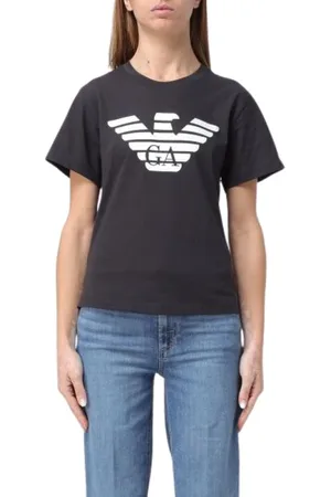 Emporio Armani Top, Dame, Blå, S, Bomuld, T-shirts og poloer