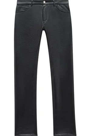 Courrèges Bukser, Herre, Sort, M, Bomuld, Vinyl Straight-Leg Bukser