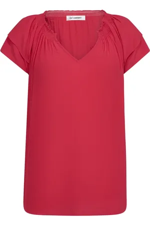 Co`Couture Bluser & Skjorter, Dame, Rød, S, Polyester, Sunrisecc Top Bluse