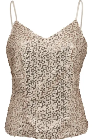 Co`Couture Top, Dame, , S, Uld, Paillettop i Nude
