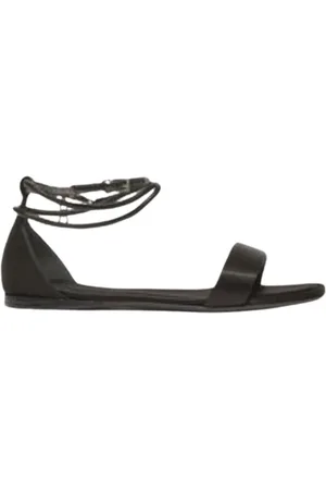 Max Mara Sko, Dame, Sort, 37 EU, Læder, Chikke flade sandaler