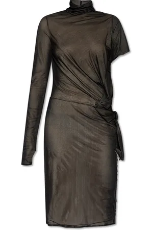 Maison Margiela Kjole, Dame, Sort, XS, Asymmetrisk Midi Kjole