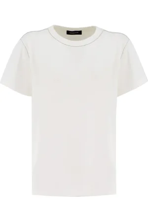 Fabiana Filippi Top, Dame, Hvid, L, Bomuld, Diamond Thread Jersey T-shirt