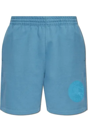 Burberry Shorts, Herre, Blå, S, Bomuld, Sweat Shorts med Logo