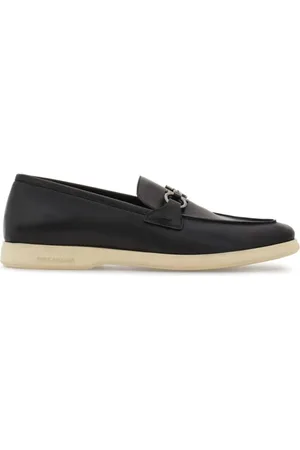 Salvatore Ferragamo Sko, Herre, Sort, 39 1/2 EU, Læder, Flade kalveskindssko med mandelformet tå