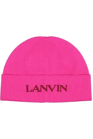Lanvin Tilbehør, Dame, Lyserød, ONE SIZE, Uld, Uldhat med broderet logo