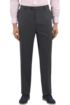 Brooks Brothers Bukser, Herre, Grå, W36, Uld, Grå Stretch Jomfruuld Bukser