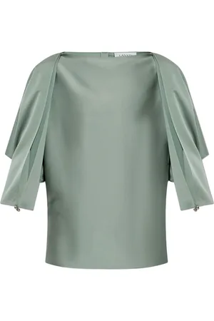 Lanvin Bluser & Skjorter, Dame, Grøn, S, Polyester, Open-Sleeve Fashion Top