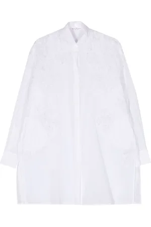 ERMANNO SCERVINO Bluser & Skjorter, Dame, Hvid, M, Bomuld, Optical Cotton Shirt