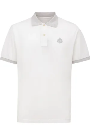 CANALI Top, Herre, Hvid, L, Bomuld, Kortærmet poloshirt