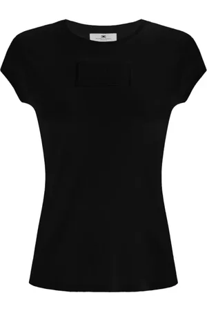Elisabetta Franchi Top, Dame, Sort, S, Bomuld, Sort T-shirt