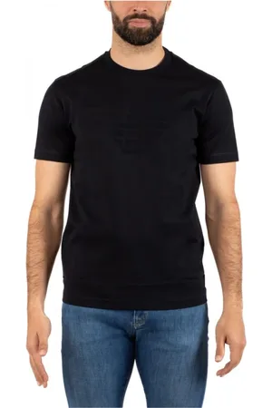 Emporio Armani Top, Herre, Blå, L, Uld, Stilfuld T-shirt Kollektion