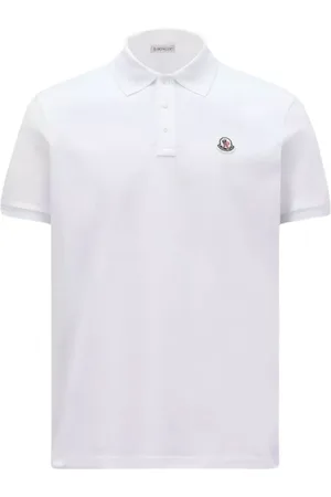 Moncler Top, Herre, Hvid, 3XL, Bomuld, Logo Patch Polo Classic