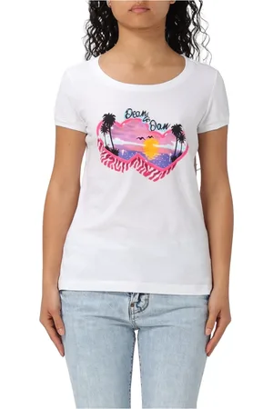 Dsquared2 Top, Dame, Hvid, M, Bomuld, Scoop Fit T-Shirt