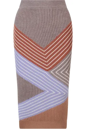 Stella McCartney Nederdel, Dame, , 3XS, Uld, Geometrisk Uldnederdel