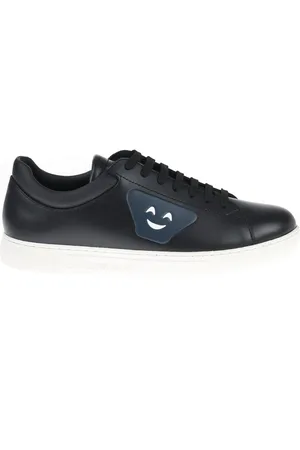 Emporio Armani Sko, Herre, Sort, 41 1/2 EU, Læder, Sneakers