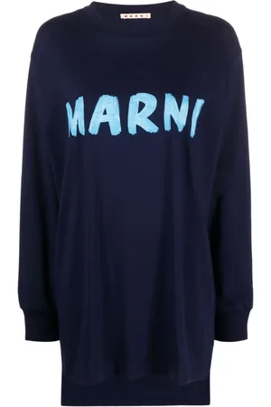 Marni Top, Dame, Blå, S, Bomuld, Ink Knit Langærmede Toppe