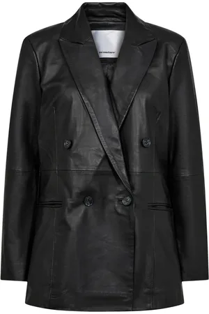 Co`Couture Jakke, Dame, Sort, XS, Læder, Læder Oversize Blazer