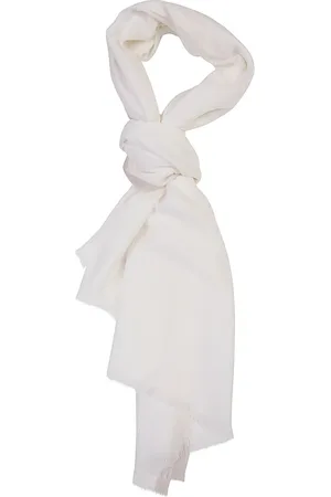 ELEVENTY Tilbehør, Dame, Hvid, ONE SIZE, Cashmere, Cashmere Silk Wool Scarf Contrast