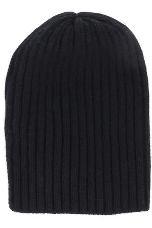 FEDELI Tilbehør, Herre, Sort, ONE SIZE, Cashmere, Sort Cashmere Ribstrikket Hue