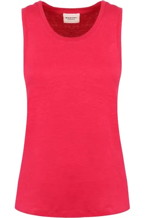 Isabel Marant Top, Dame, Lyserød, S, Linned, Ribbet Linned Tank Top