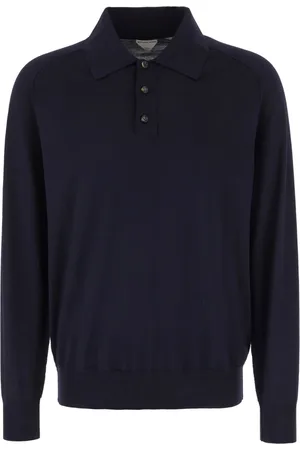 Bottega Veneta Top, Herre, Blå, XL, Uld, Felpe Polo Shirt