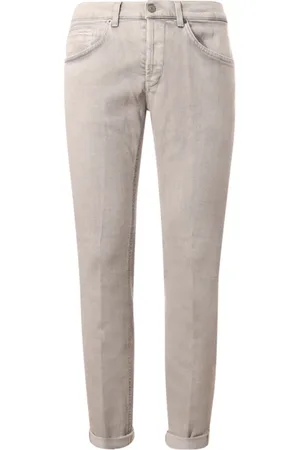 Dondup Jeans, Herre, Grå, W38, Bomuld, Grå Jeans med Metal Logo