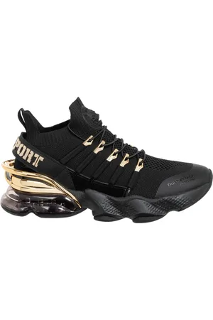 Philipp Plein Sko, Herre, Sort, 41 EU, Polyester, Gen.X.04 Sneakers, Ensfarvet Mønster, Snørelukning