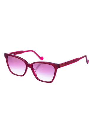 Liu Jo Tilbehør, Dame, Rød, ONE SIZE, Uld, Ovale solbriller med violette gradientglas