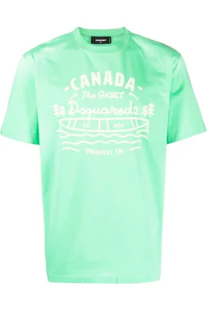 Dsquared2 Top, Herre, Grøn, XL, Bomuld, Limegrøn Bomulds T-shirt