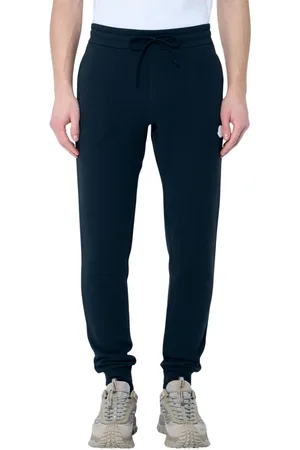 Moncler Bukser, Herre, Sort, XL, Bomuld, Cotton Fleece Logo Patch Track Pants
