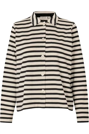 Masai Bluser & Skjorter, Dame, Sort, M, Bomuld, Stribet Jersey Skjorte
