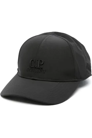 C.P. Company Tilbehør, Herre, Sort, M, Sort Broderet Logo Buet Top Kasket