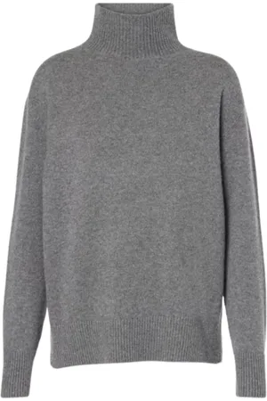 Max Mara Strik, Dame, Grå, S, Cashmere, Højhalset Cashmere Sweater