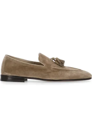 Brunello Cucinelli Sko, Herre, Brun, 43 EU, Læder, Ruskind Loafers med Kvaster