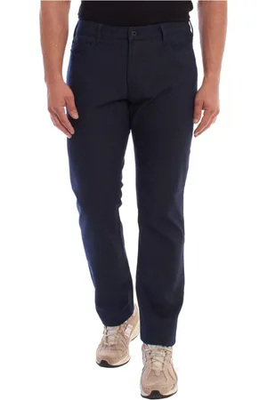 Emporio Armani Jeans, Herre, Blå, W28, Denim, Slim Fit Denim Bukser med Karakteristiske Detaljer