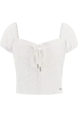 Guess Bluser & Skjorter, Dame, Hvid, S, Hvid Tekstil Dame Top