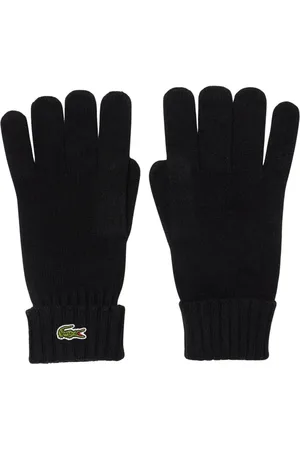 Lacoste Tilbehør, unisex, Sort, S, Uld, Crocodile Uldhandsker