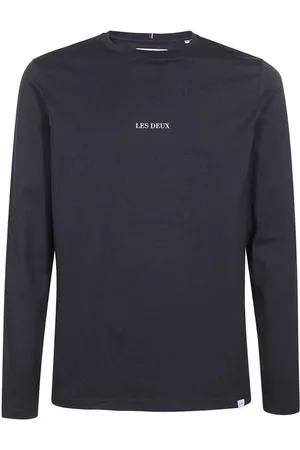 Les Deux Top, Herre, Blå, S, Bomuld, Ribbet bomulds T-shirt