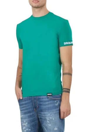 Dsquared2 Top, Herre, Grøn, L, Bomuld, Rundhalset T-shirt