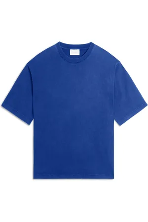 Axel Arigato Top, Herre, Blå, M, Bomuld, Blå Broderet Tee-Shirt Oversize Fit