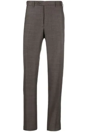 CANALI Bukser, Herre, Brun, 4XL, Uld, Mid-Rise Straight-Leg Bukser