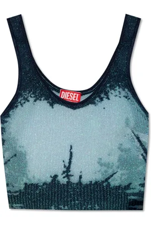 Diesel Top, Dame, Blå, S, Polyester, Deidrina Cropped Top