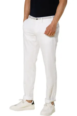 Masons Bukser, Herre, Hvid, 2XL, Bomuld, Hvide Jersey Chino Jogger Bukser