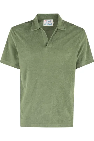 MC2 SAINT BARTH Top, Herre, Grøn, XL, Bomuld, Grøn Militær Polo Skjorte Kort Ærme