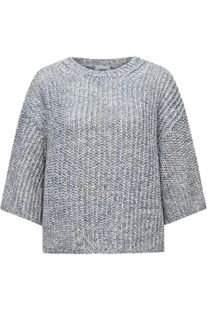 Drykorn Strik, Dame, Blå, XS, Bomuld, Grovstrikket kortærmet sweater