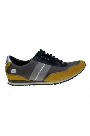 Clarks Sko, Herre, Gul, 40 EU, Læder, Fleksible Læder Snøresko Sneakers